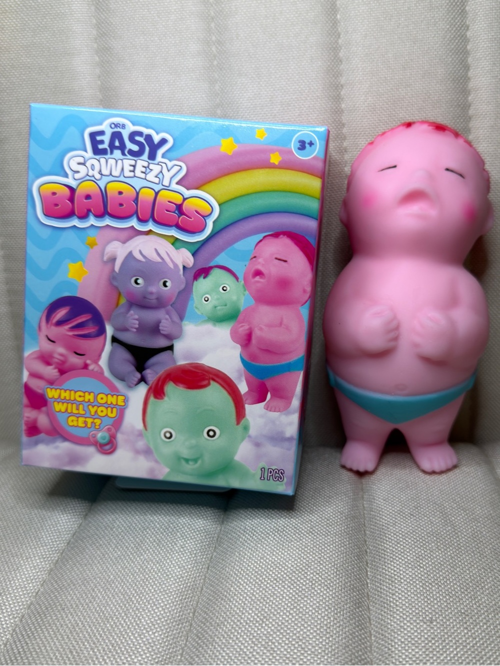 Easy Squeezy Babies Pink Squeeze Baby Toy - Soft Sensory Doll